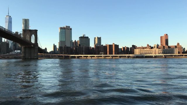 View of New York skyline from Dumbo, Usa, 4K