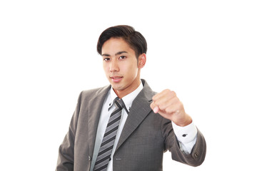 ガッツポーズのビジネスマン
