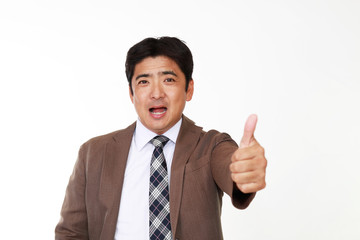 ガッツポーズのビジネスマン
