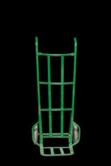 The two-wheel carts through the use ago.on black background