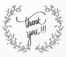 Thank you lettering decorative card