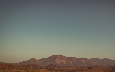 landscape in mountains, Retro style