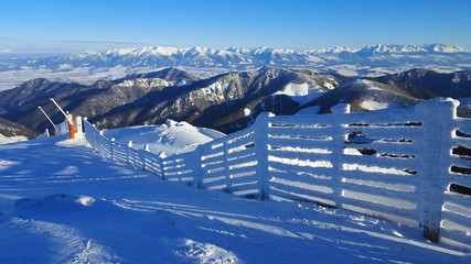 beautiful winter landscape in Carpathians