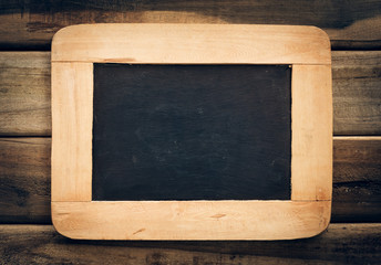 blackboard on a wood background
