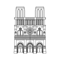 Obraz premium notre dame cathedral icon over white background. vector illustration