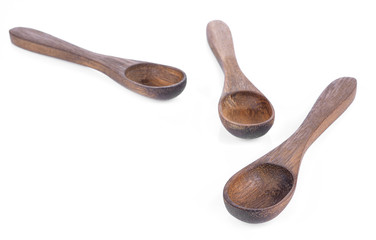 Wooden spoon isolated on white