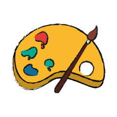 paint palette icon over white background. vector illustration