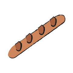 baguette bread icon over white background. vector illustration