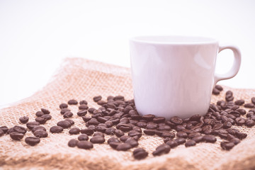 Morning coffee with vintage color effected