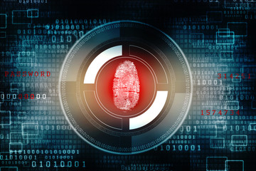 Obraz premium Abstract technology background.Security system concept with fingerprint