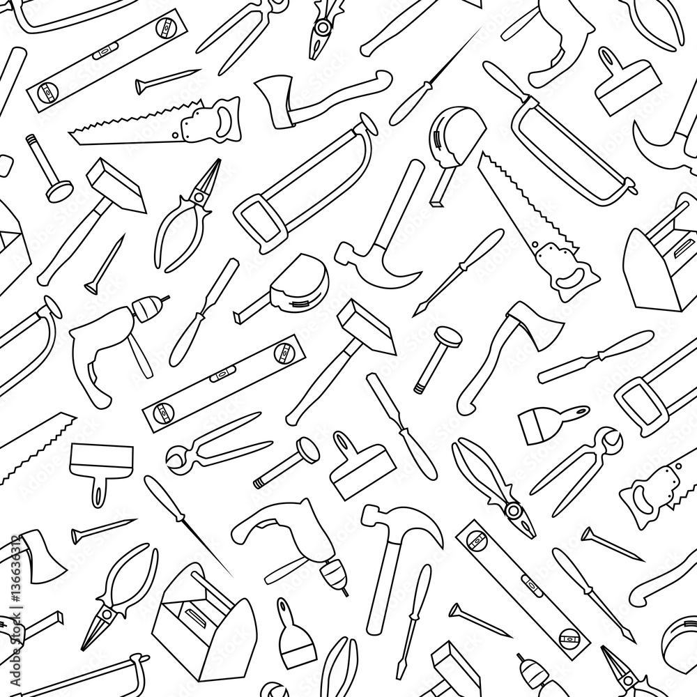 Wall mural Seamless Pattern With Tools