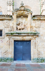 SALAMANCA, SPAIN, APRIL - 17, 2016: The baroque-renaissance north portal of church Iglesia de Sancti Spiritus.