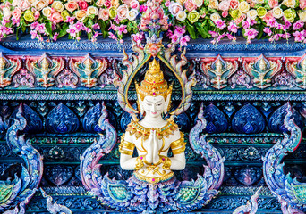 buddha statue wat  rongsaiyten chiangrai Thailand