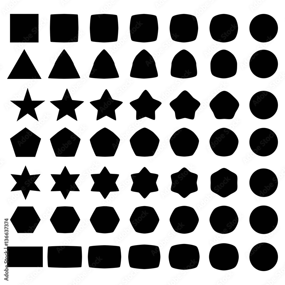 Poster set of geometric shapes, elements for logo