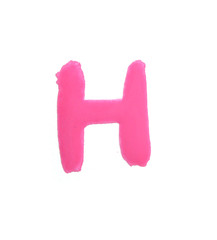 H - Color letters isolated over the white background