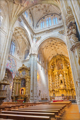Fototapeta na wymiar SALAMANCA, SPAIN, APRIL - 16, 2016: The nave of monastery Convento de San Esteban.