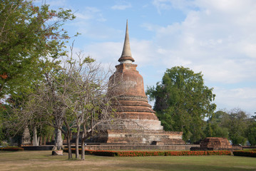 Stupa is an ancient Buddhist temple Wat Chana Songkram. Sukhothai, Thailand