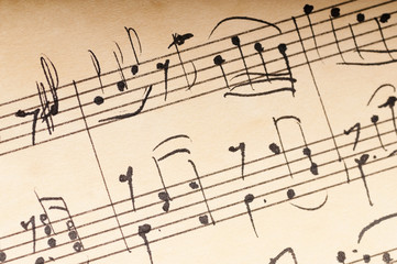 Old music sheet. Manuscript. Macro - 136638983
