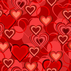 Obraz na płótnie Canvas Valentine hearts abstract, seamless tile vector texture pattern 