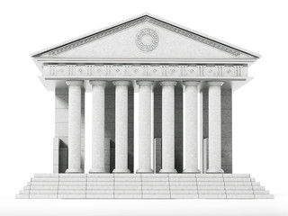 Obraz premium Old Greek temple isolated on white background. 3D illustration