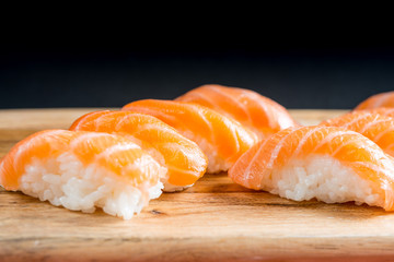 fresh sushi traditional japanese food on the table