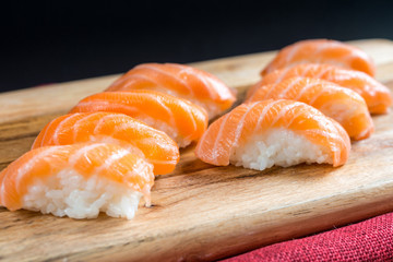 fresh sushi traditional japanese food on the table