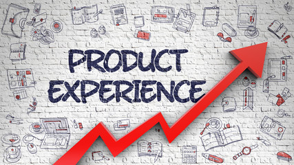 Product Experience Drawn on White Brick Wall. 