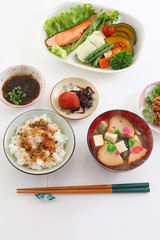 おいしそうな和風朝食
