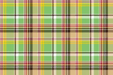 Green plaid pixel texture madras color fabric seamless pattern