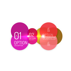 Geometric abstract composition with text and options