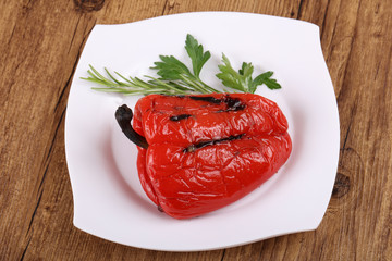 Grilled red bell Pepper