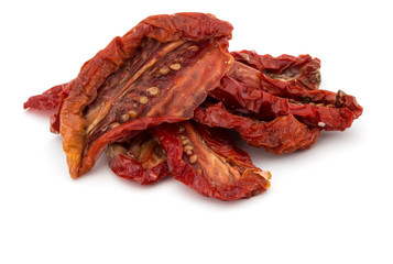 Dried tomatoes isolated on white background cutout