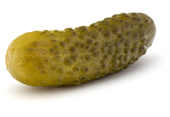 pickled or marinated  cucumber isolated on white background cuto