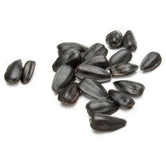 Sunflower seeds  isolated on white background close up