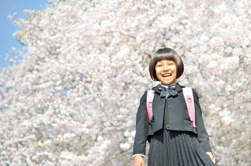 新一年生の女の子(桜)