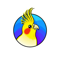 Cockatiel bird. Animal art, cute cartoon style, vector hand drawn illustration. Suitable for pet shop or zoo ads, label design or animal food package element