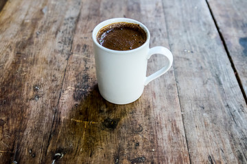 Coffee drink on wooden table