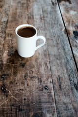 Coffee drink on wooden table