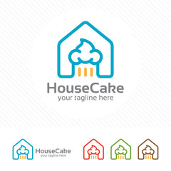 Bakery Shop Logo Design Element. Cake logo design vector.