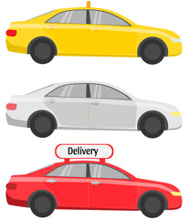 Simple, taxi and delivery cars