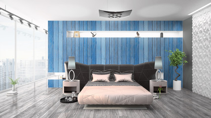 Modern bright interior . 3D rendering