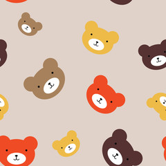 Fototapeta premium fun seamless pattern texture design bears for child themes vector image