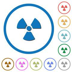 Fototapeta premium Radiation icons with shadows and outlines