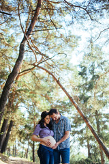 Fototapeta premium pregnant woman with her husband waiting for newborn baby.