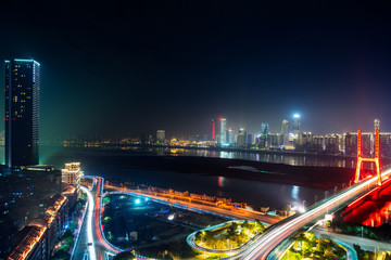 urban traffic with cityscape in Shenzhen,China.