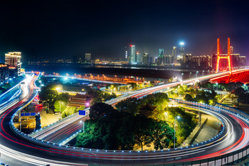 urban traffic with cityscape in Shenzhen,China.
