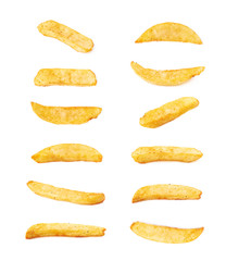 French fried potato slice isolated