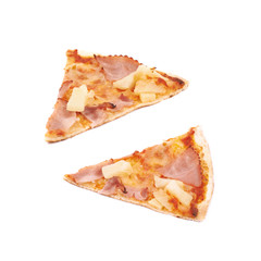 Hawaiian pizza composition isolated