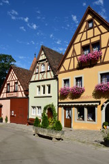 Fototapeta na wymiar View in the historical town of Rothenburg on the Tauber, Bavaria, region Middle Franconia, Germany