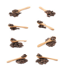 Chocolate chips composition isolated